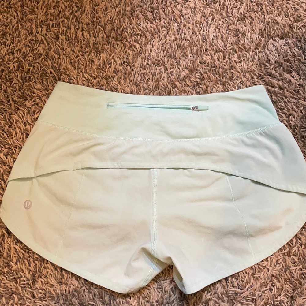 Lululemon running shorts- mint green Womens size 2